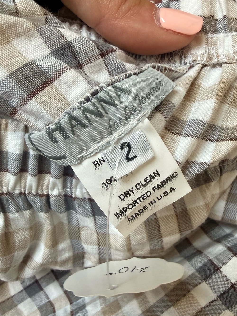 Anna Beige and Black Plaid Wide-Leg Pants - Picture 5 of 6
